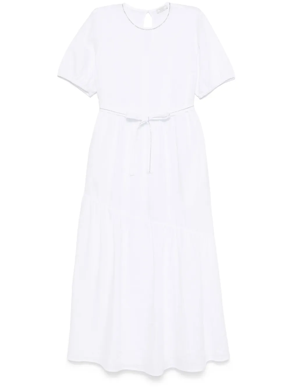 Peserico Midi-jurk met kralendetail Wit