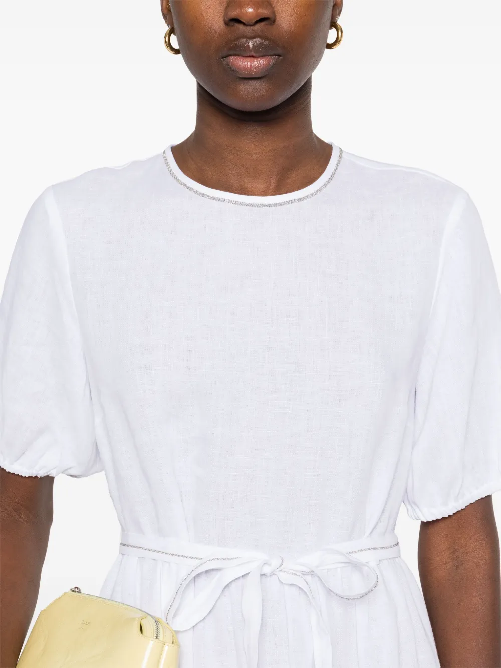 Peserico Midi-jurk met kralendetail Wit
