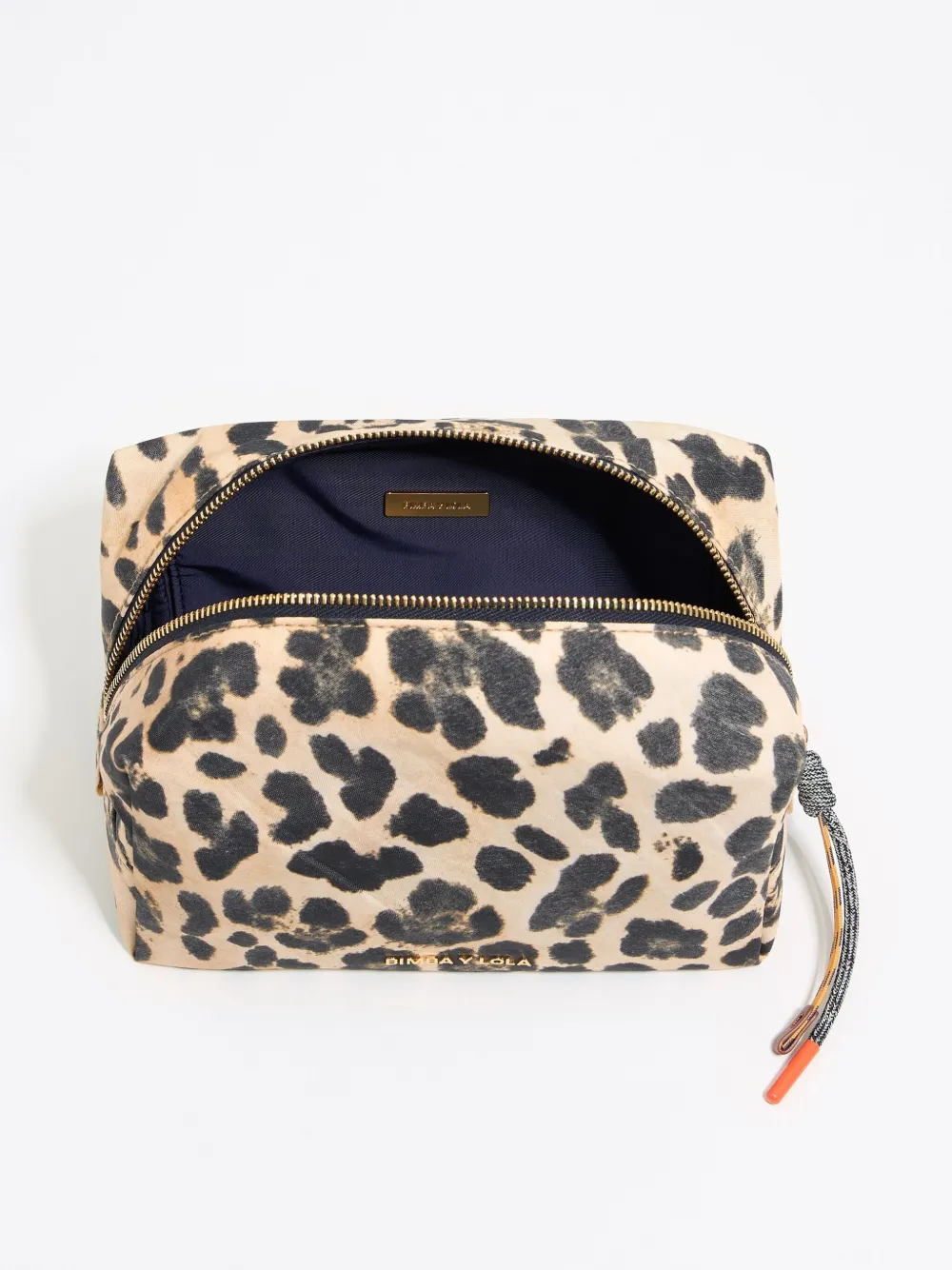 Bimba y Lola Medium make-up tas met luipaardprint Beige
