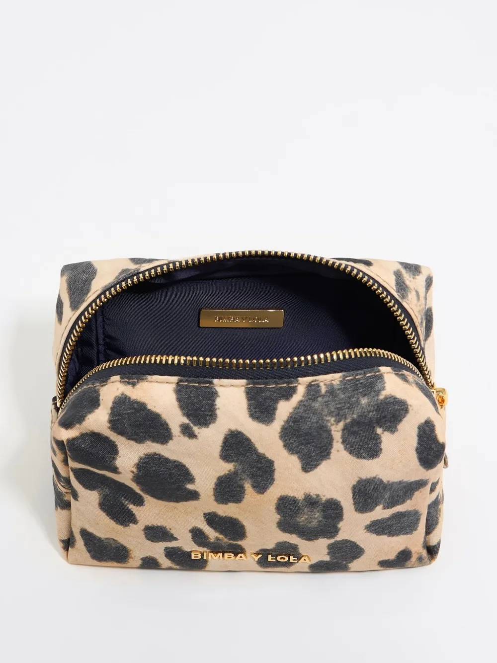 Bimba Y Lola Small Leopard-print Cosmetic Case In Neutrals