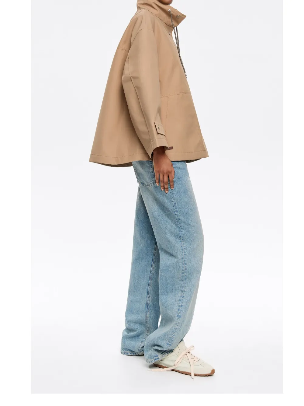 Bimba y Lola Omkeerbare trenchcoat met A-lijn Beige