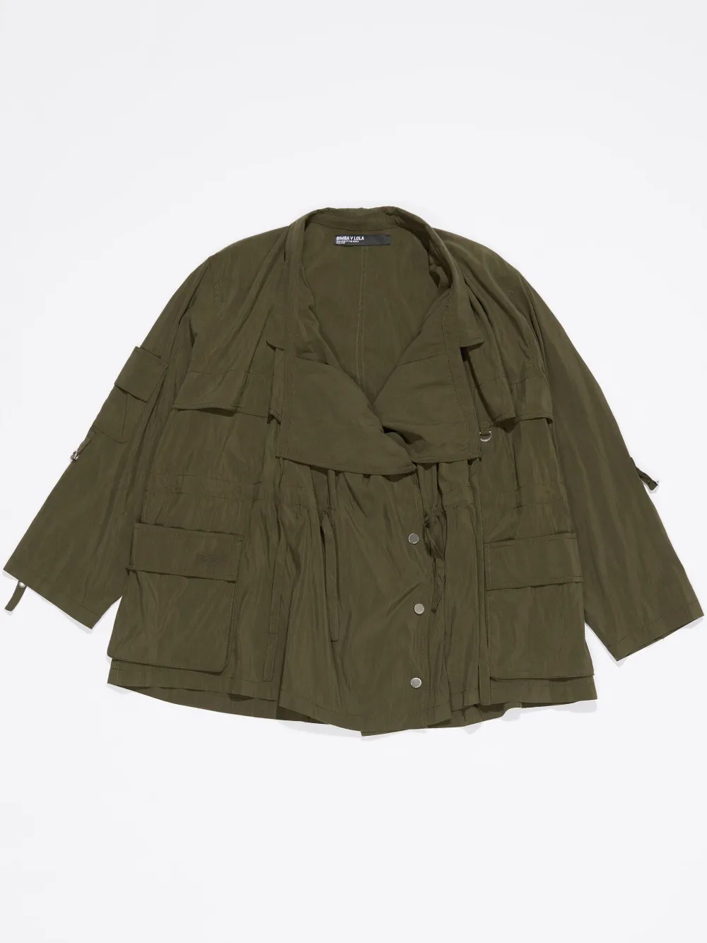 Bimba Y Lola Fluid Double-breasted Jacket In Green