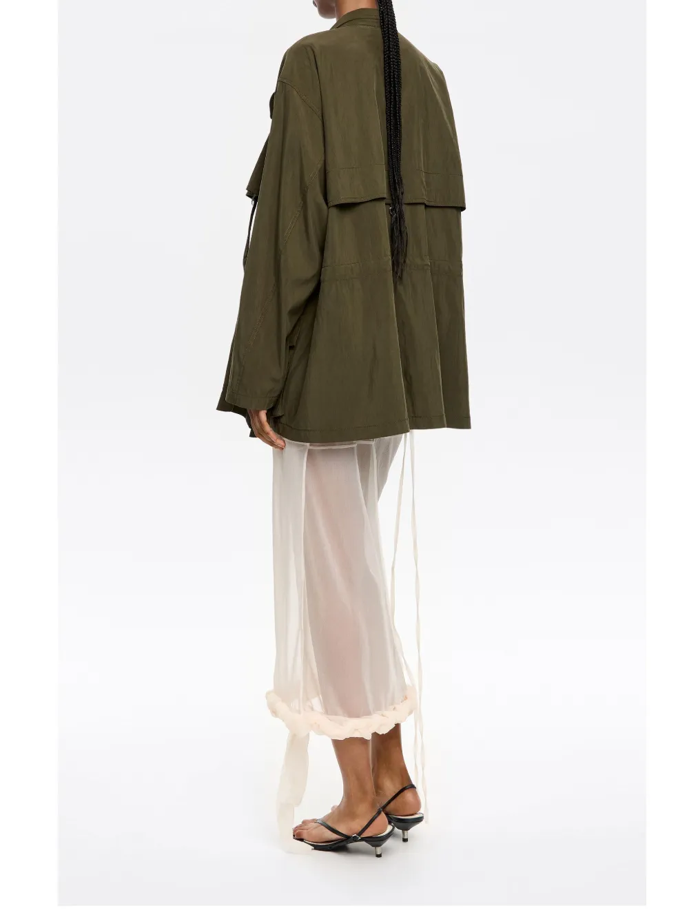 Bimba Y Lola Fluid Double-breasted Jacket In Green