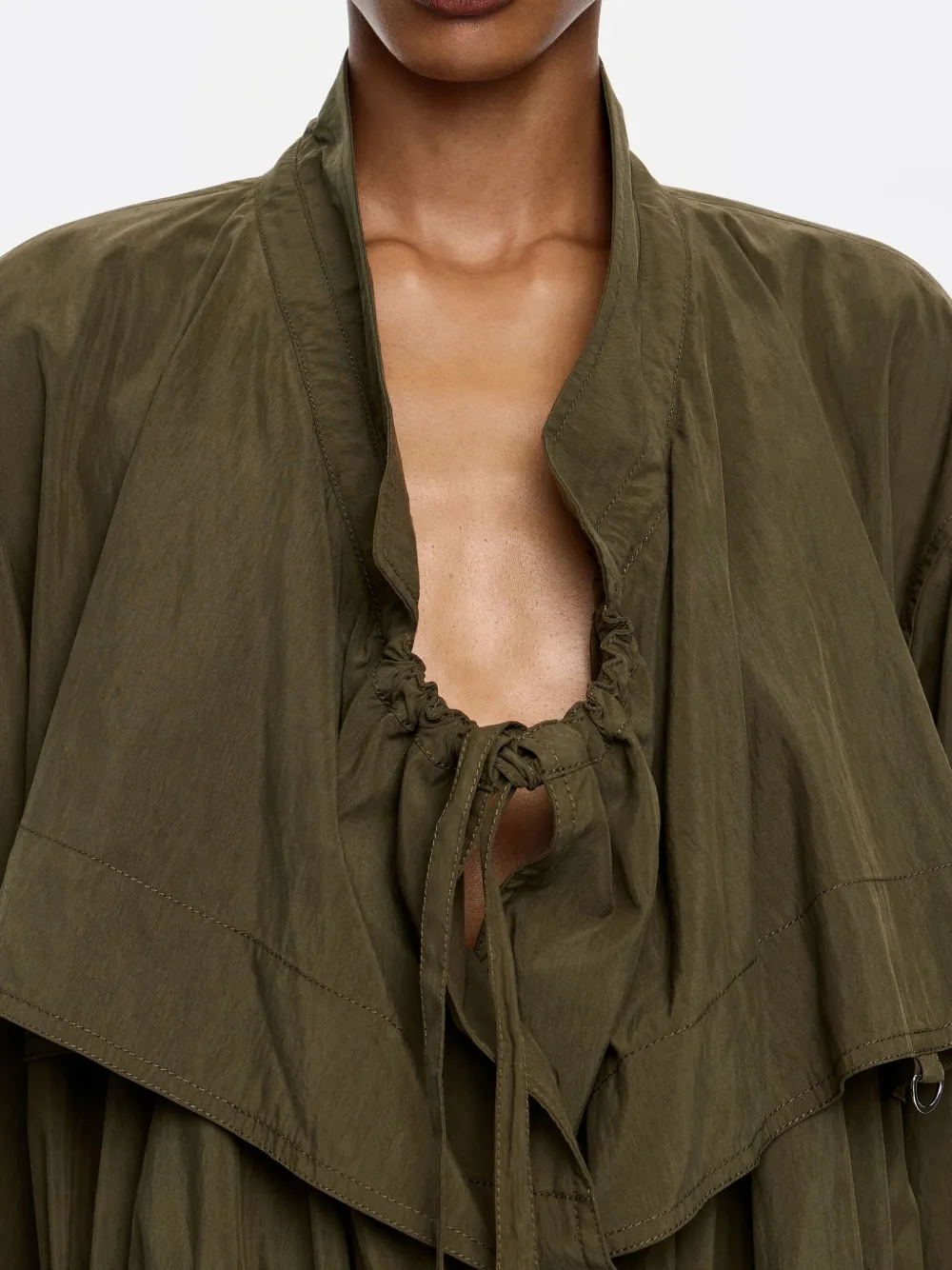 Bimba Y Lola Fluid Double-breasted Jacket In Green
