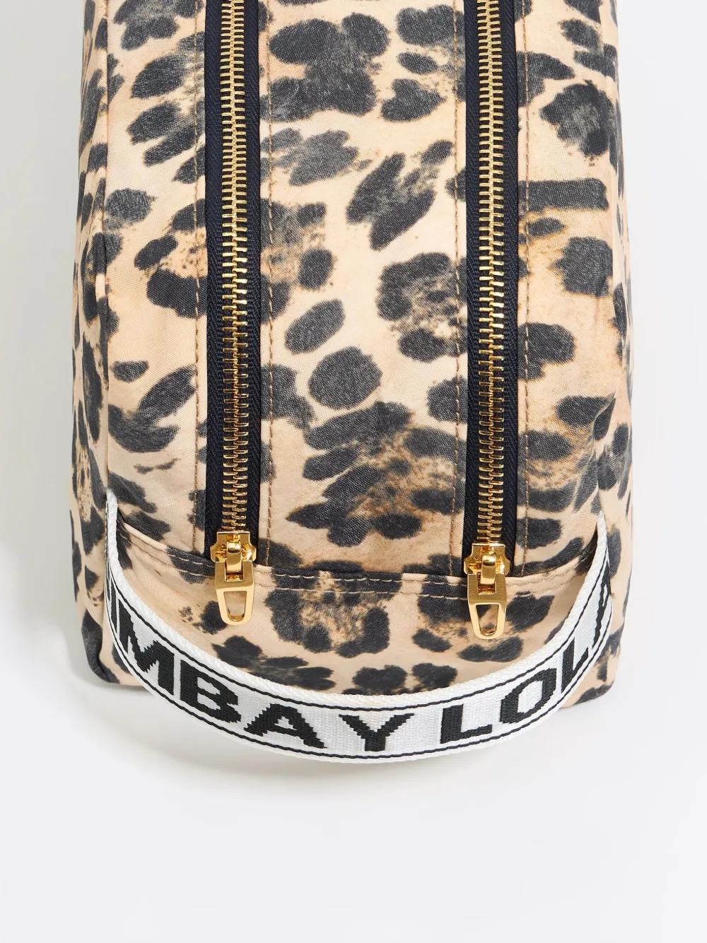 Bimba Y Lola Large Leopard-print Cosmetic Bag In Neutrals