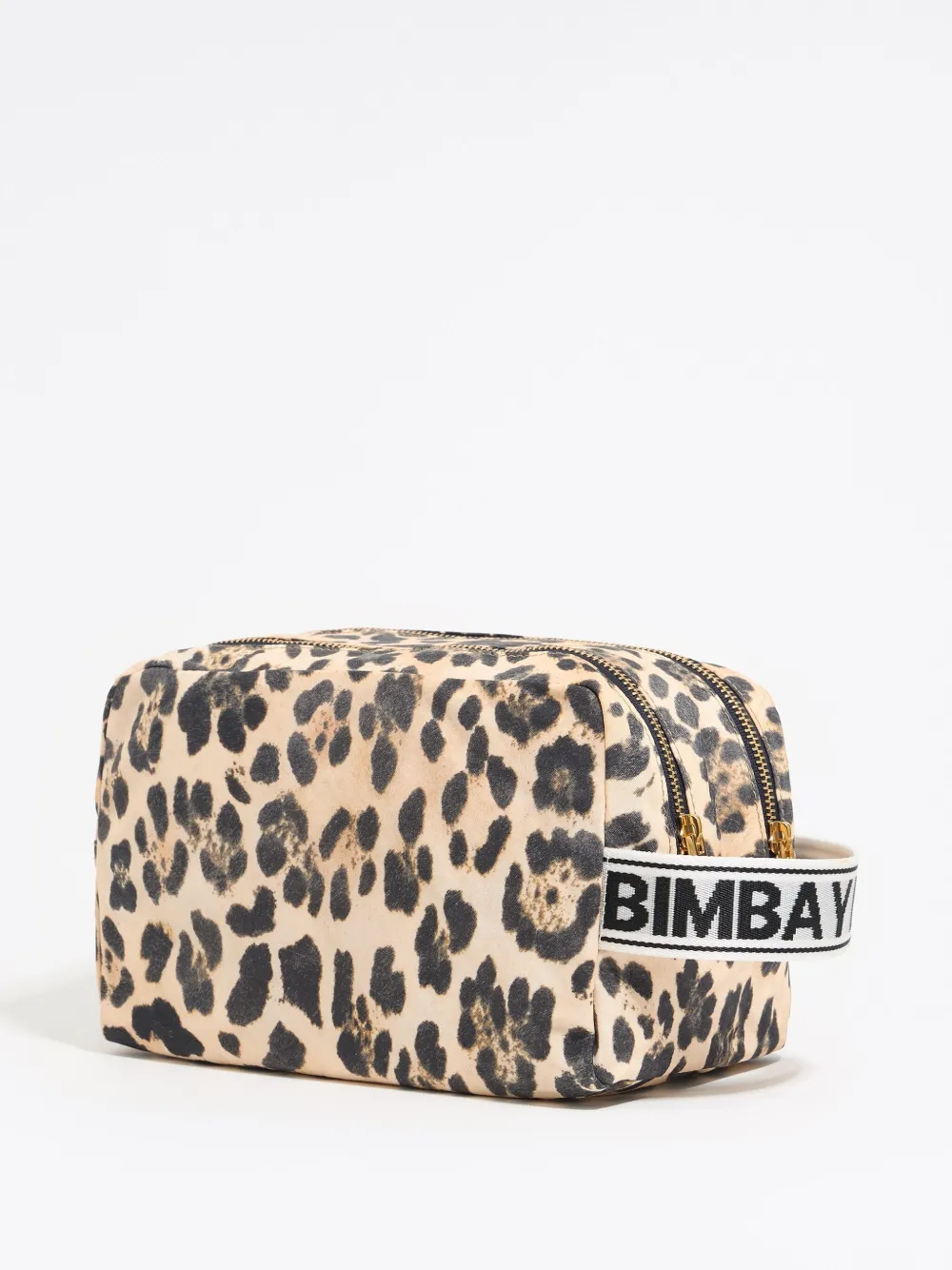 Bimba y Lola Grote make-up tas met luipaardprint - Beige