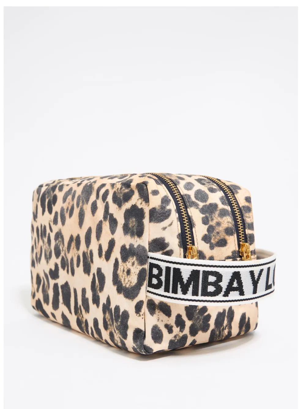 Bimba Y Lola Large Leopard-print Cosmetic Bag In Neutrals