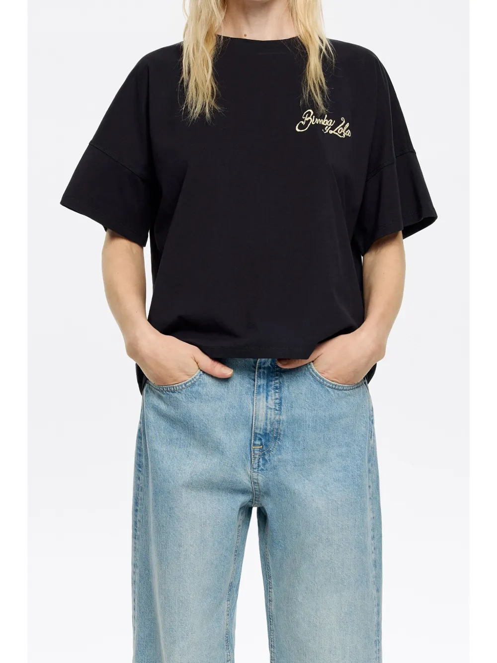 BIMBA Y LOLA LOGO-EMBROIDERED T-SHIRT 
