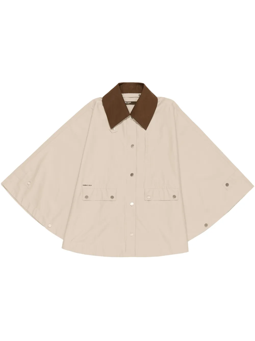 Bimba y Lola Geruite cape met afneembare kraag Beige