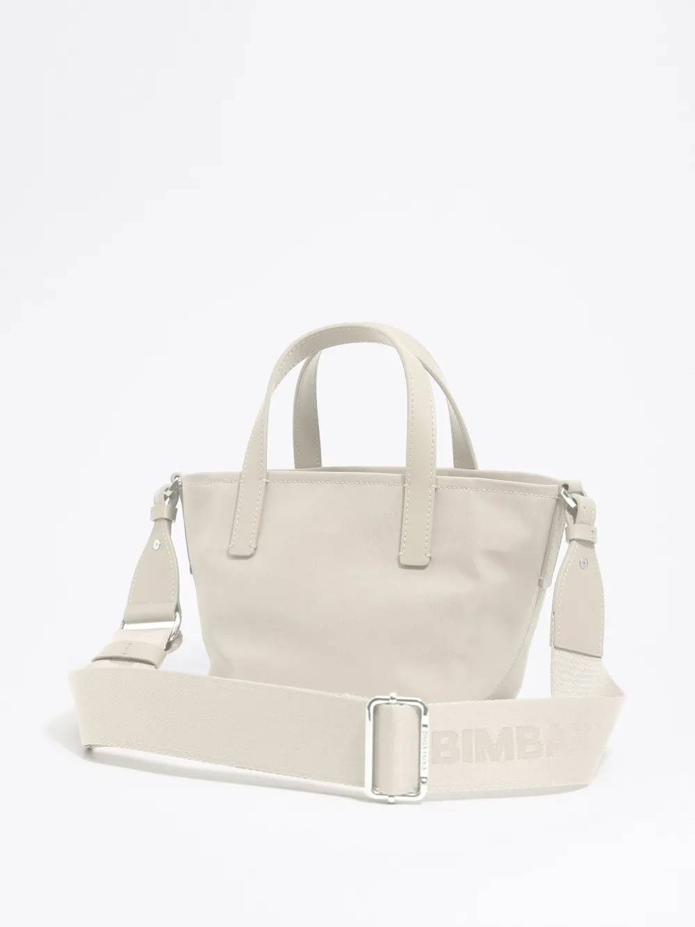 Bimba Y Lola Mini Logo-patch Tote Bag In Neutrals