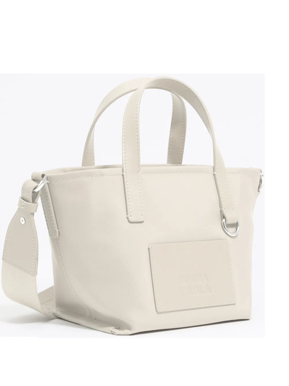 Bimba Y Lola Mini Logo-patch Tote Bag In Neutrals