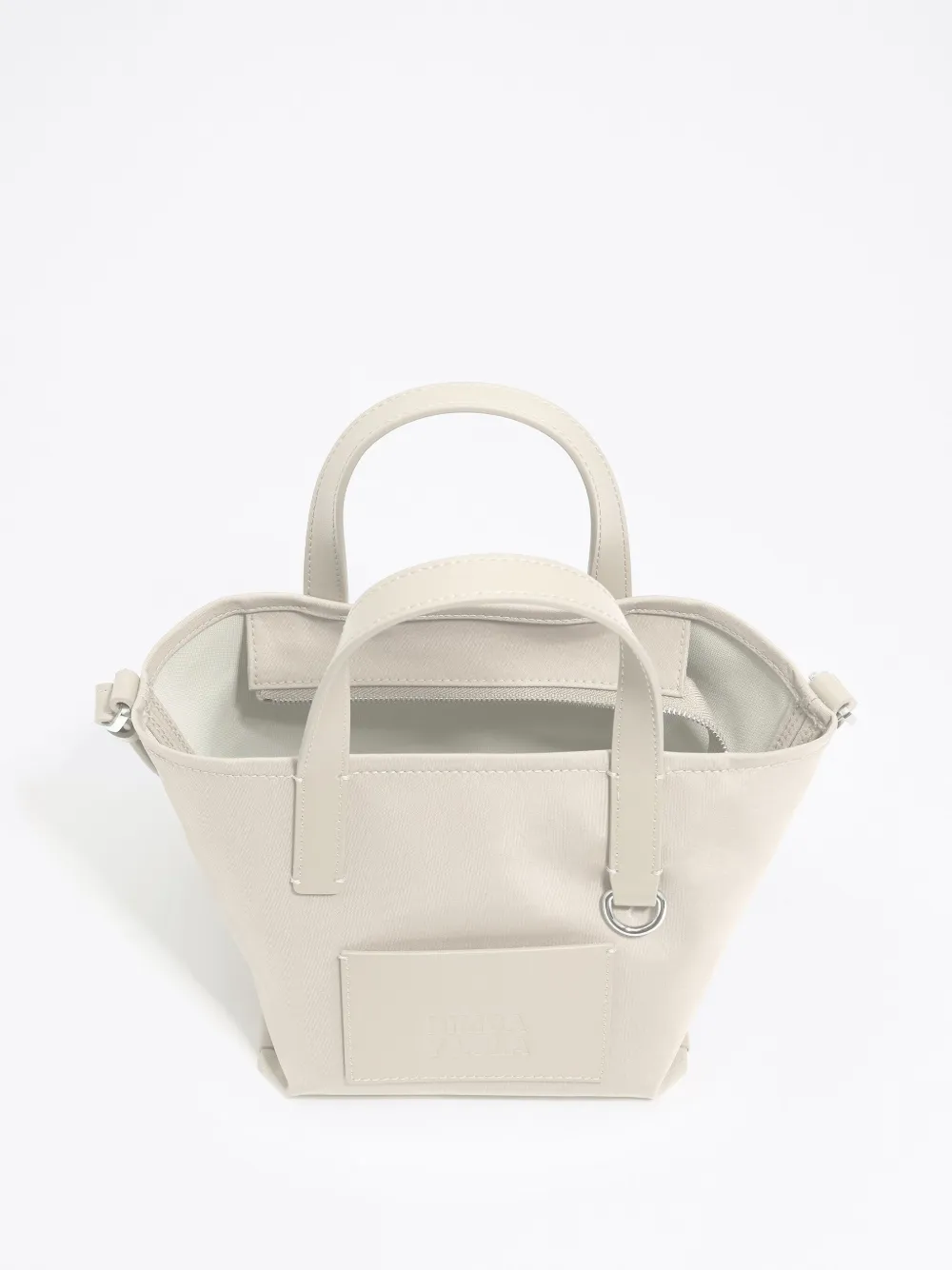 Bimba Y Lola Mini Logo-patch Tote Bag In Neutrals