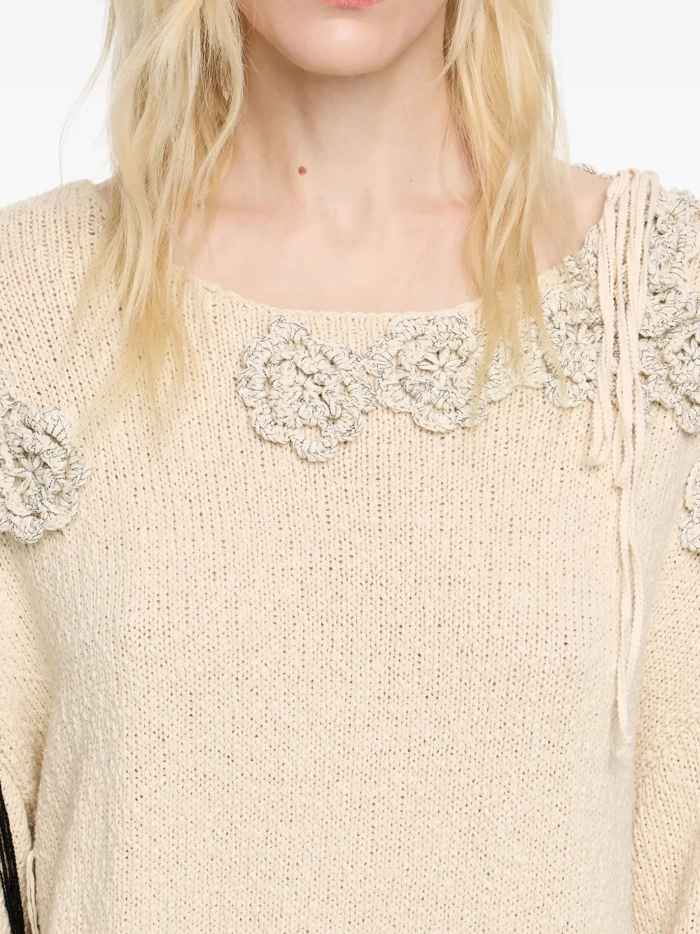 BIMBA Y LOLA FLORAL-CROCHET JUMPER