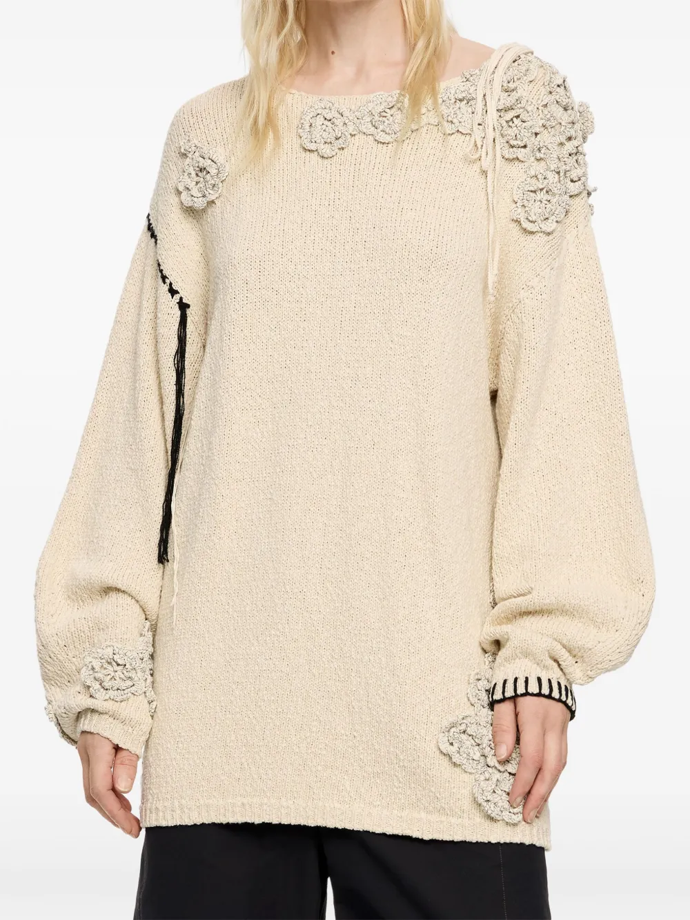 BIMBA Y LOLA FLORAL-CROCHET JUMPER