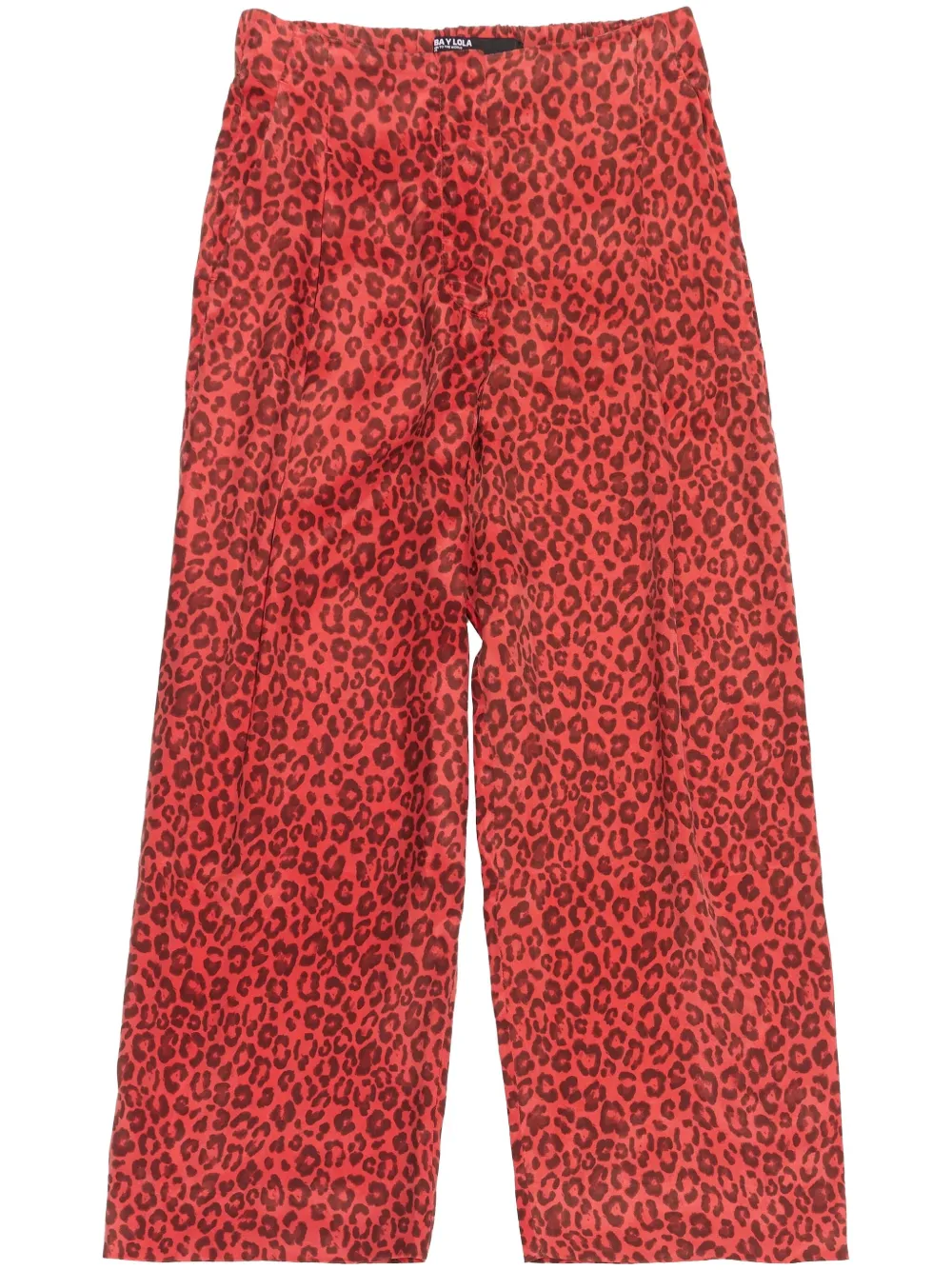 Animal-print fluid trousers