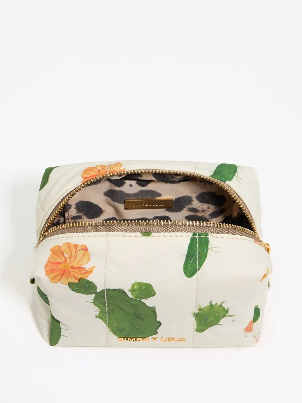 Bimba y Lola Kleine make-up tas met bloemenprint Beige