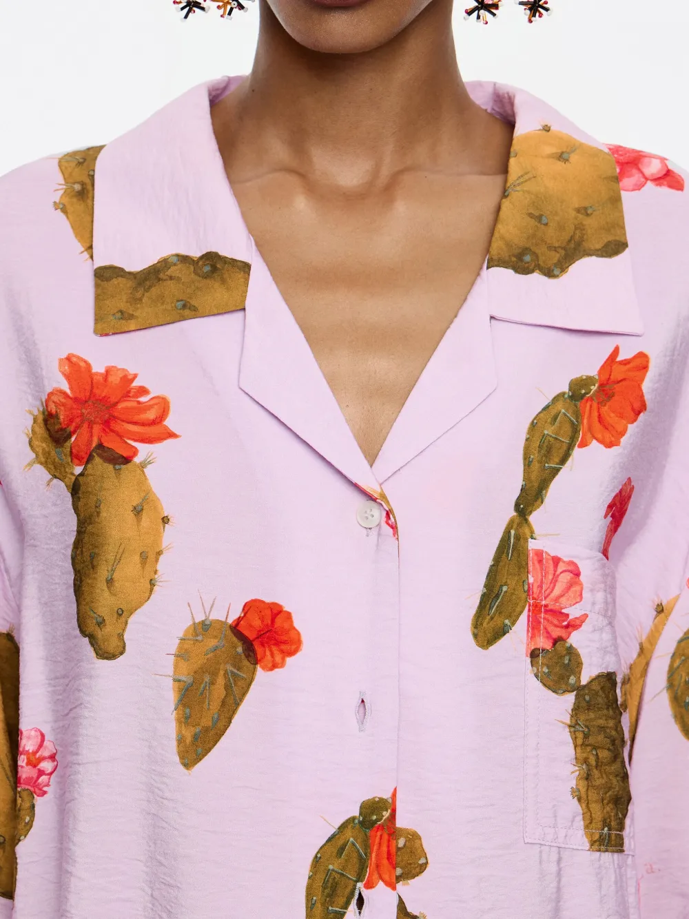 Bimba y Lola Blouse met Cactus-print Roze