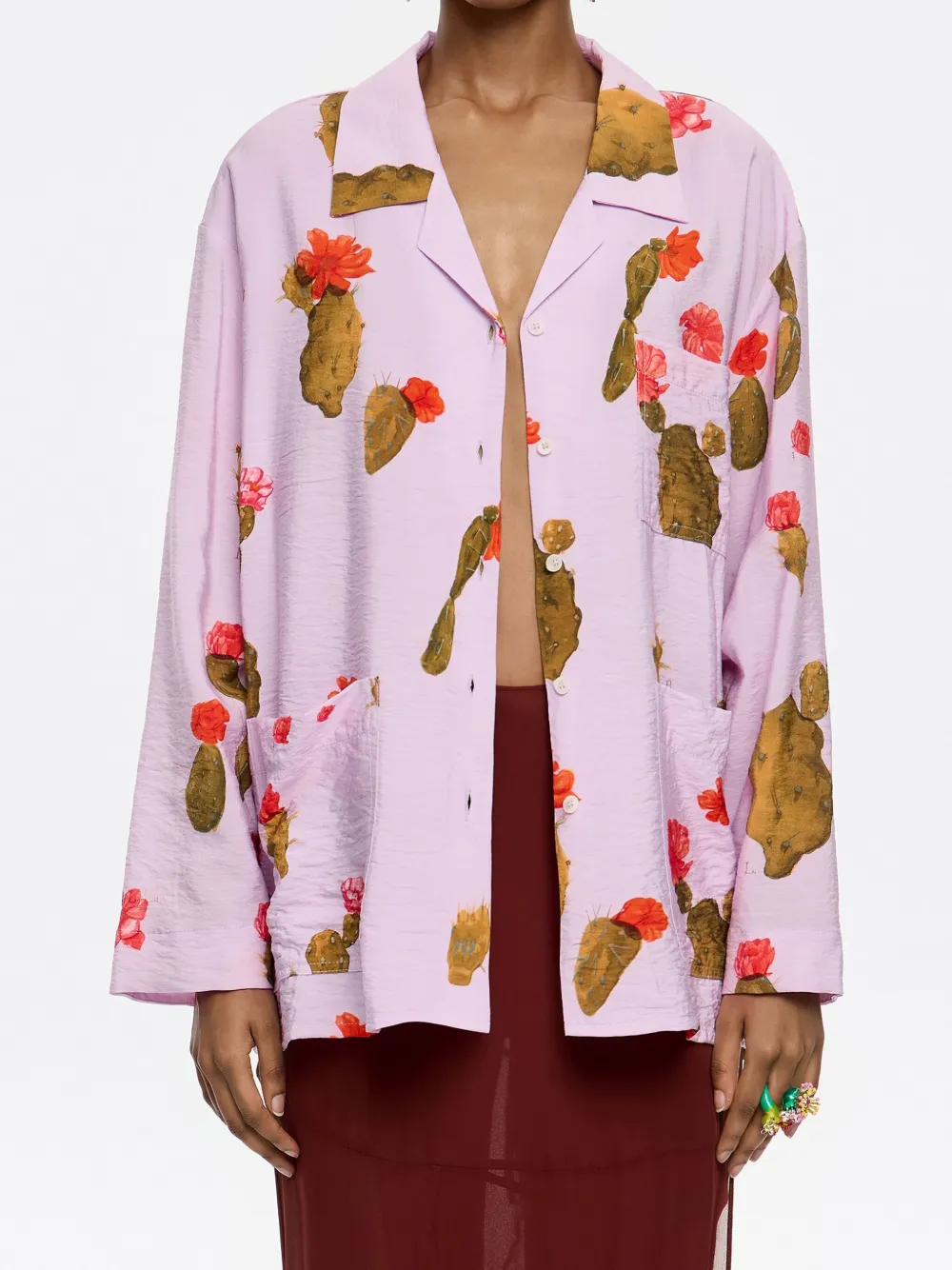 Bimba y Lola Blouse met Cactus-print Roze