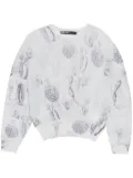 Bimba y Lola lurex-detail printed jumper - White