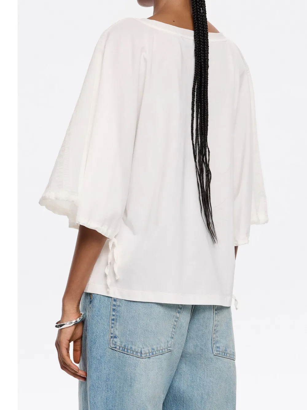 Bimba y Lola T-shirt met jacquard Wit