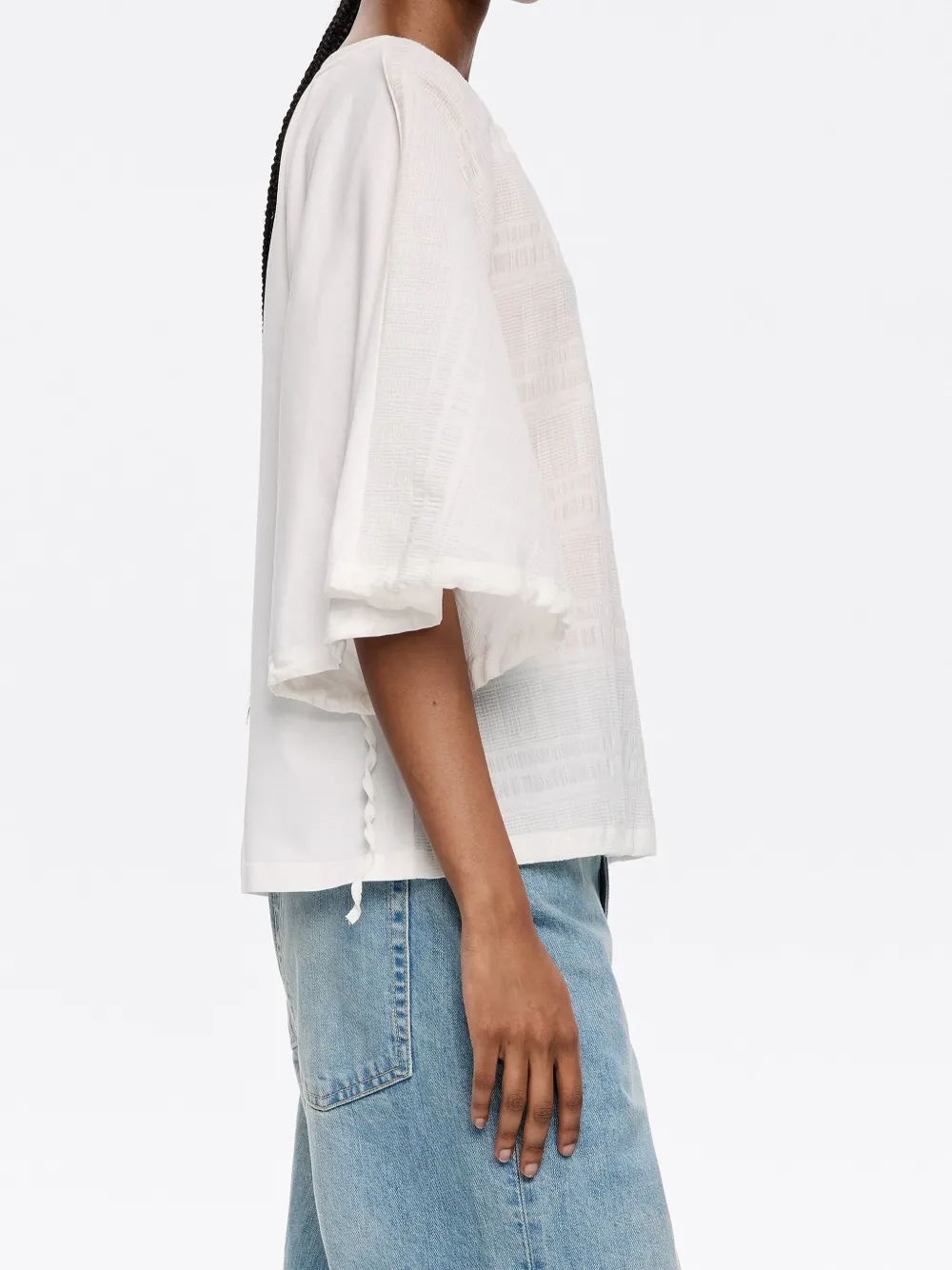 Bimba y Lola T-shirt met jacquard Wit