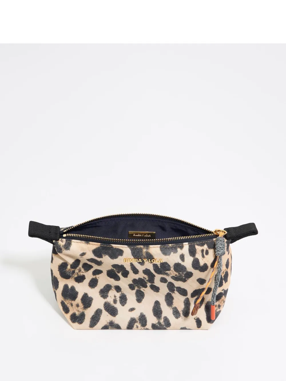 Bimba y Lola Kleine make-up tas met luipaardprint Beige