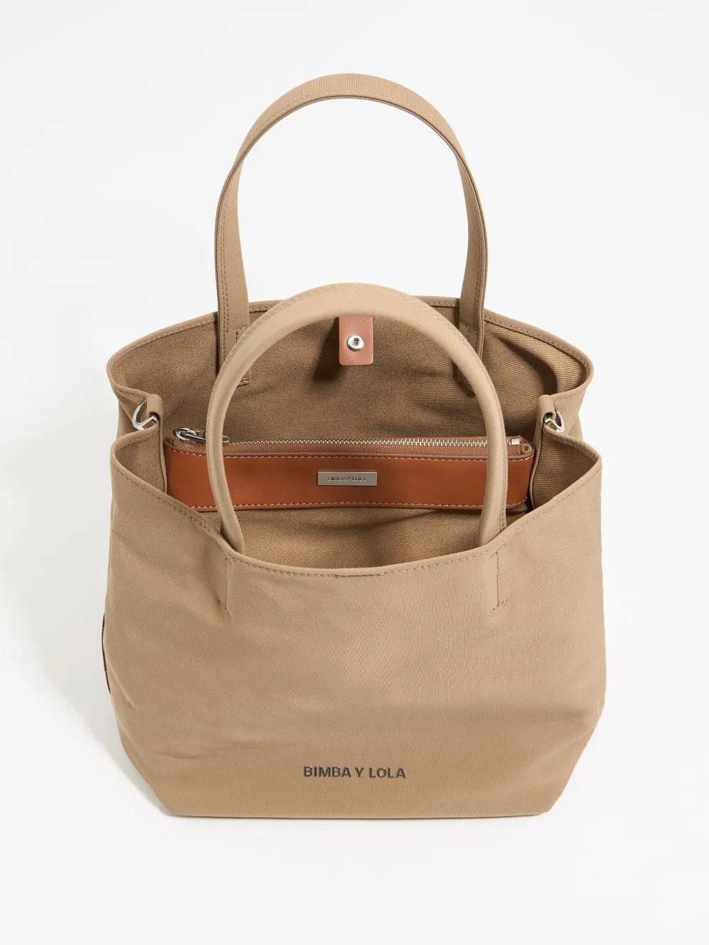 Bimba Y Lola Large Chihuahua Tote Bag In Brown