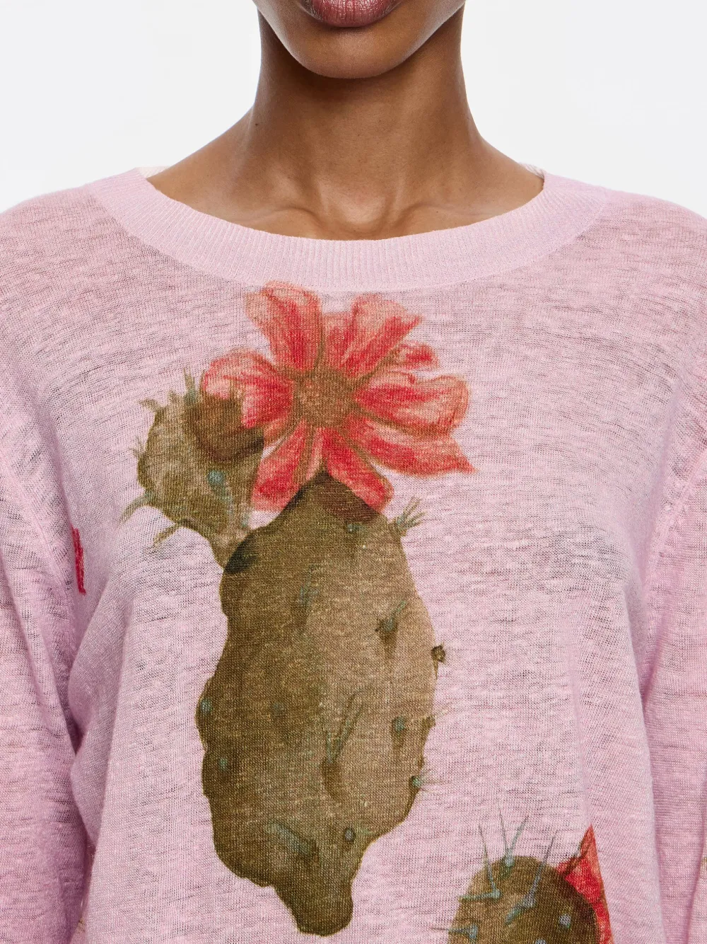 BIMBA Y LOLA CACTUS-PRINT LINEN JUMPER