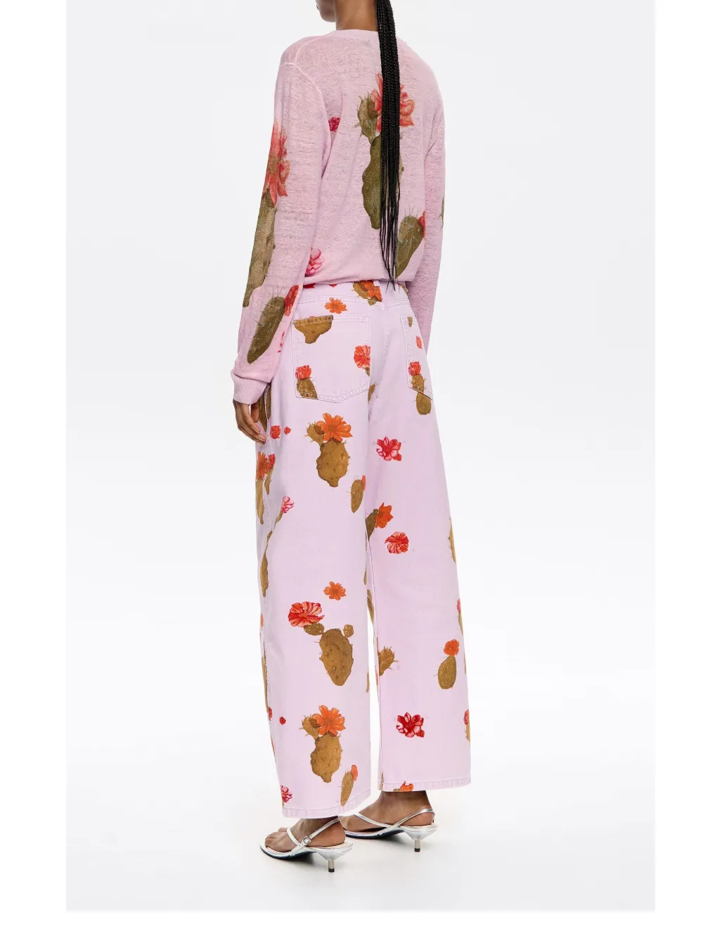 BIMBA Y LOLA CACTUS-PRINT LINEN JUMPER