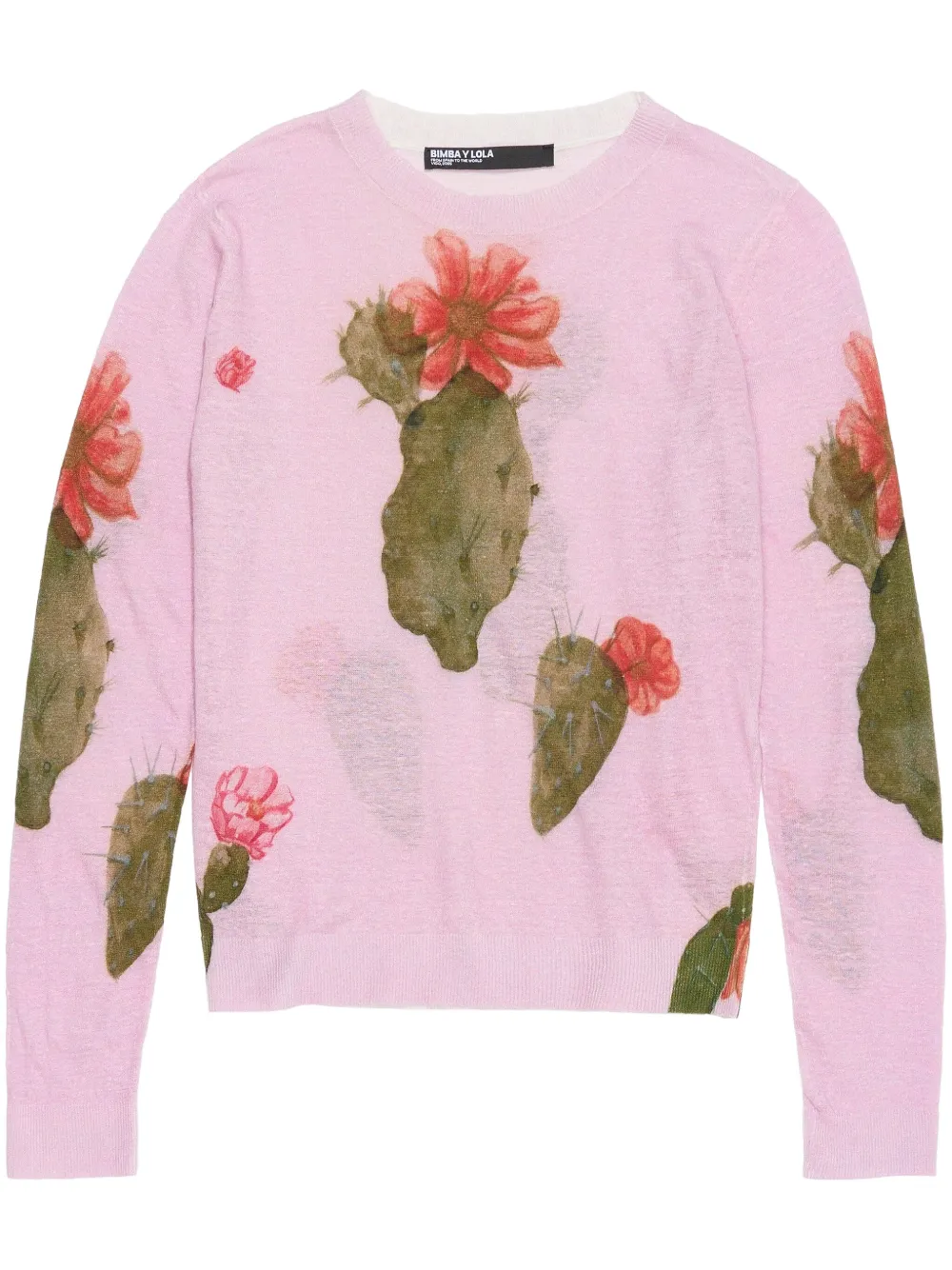 Cactus-print linen jumper