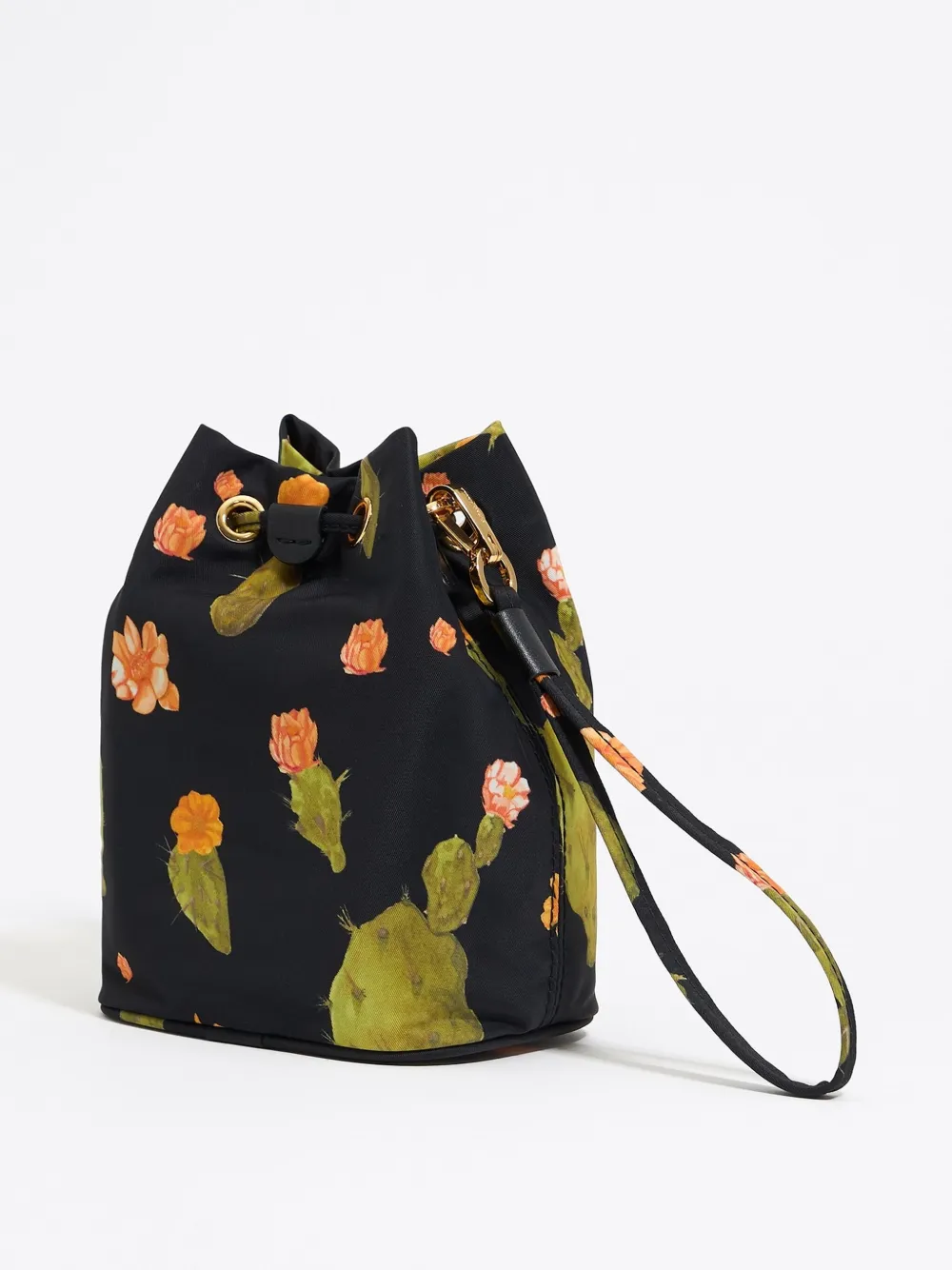 Bimba y Lola Make-up tas met cactusprint - Zwart