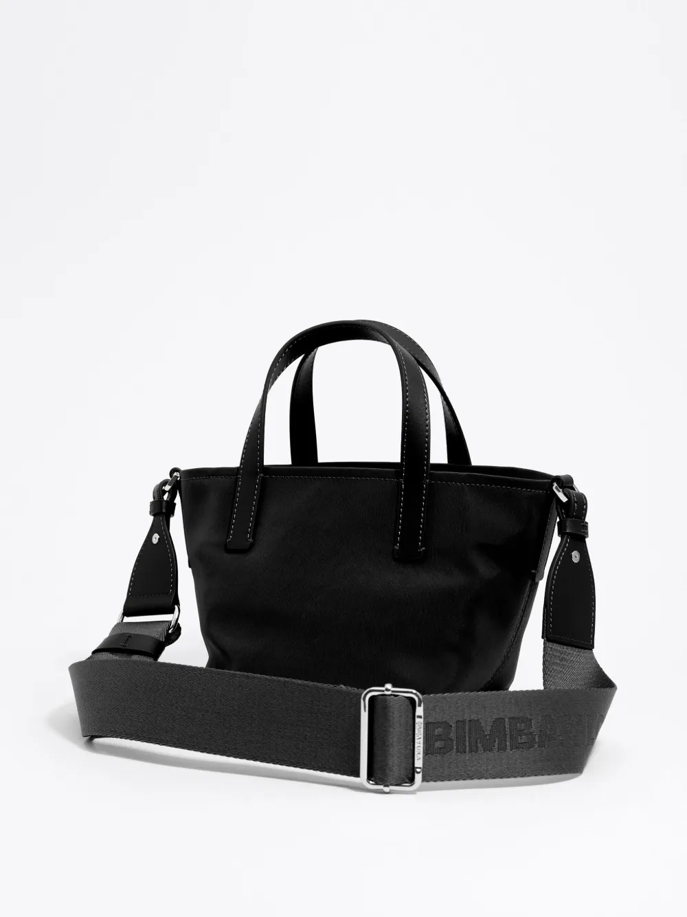 Bimba Y Lola Mini Nylon Tote Bag In Black
