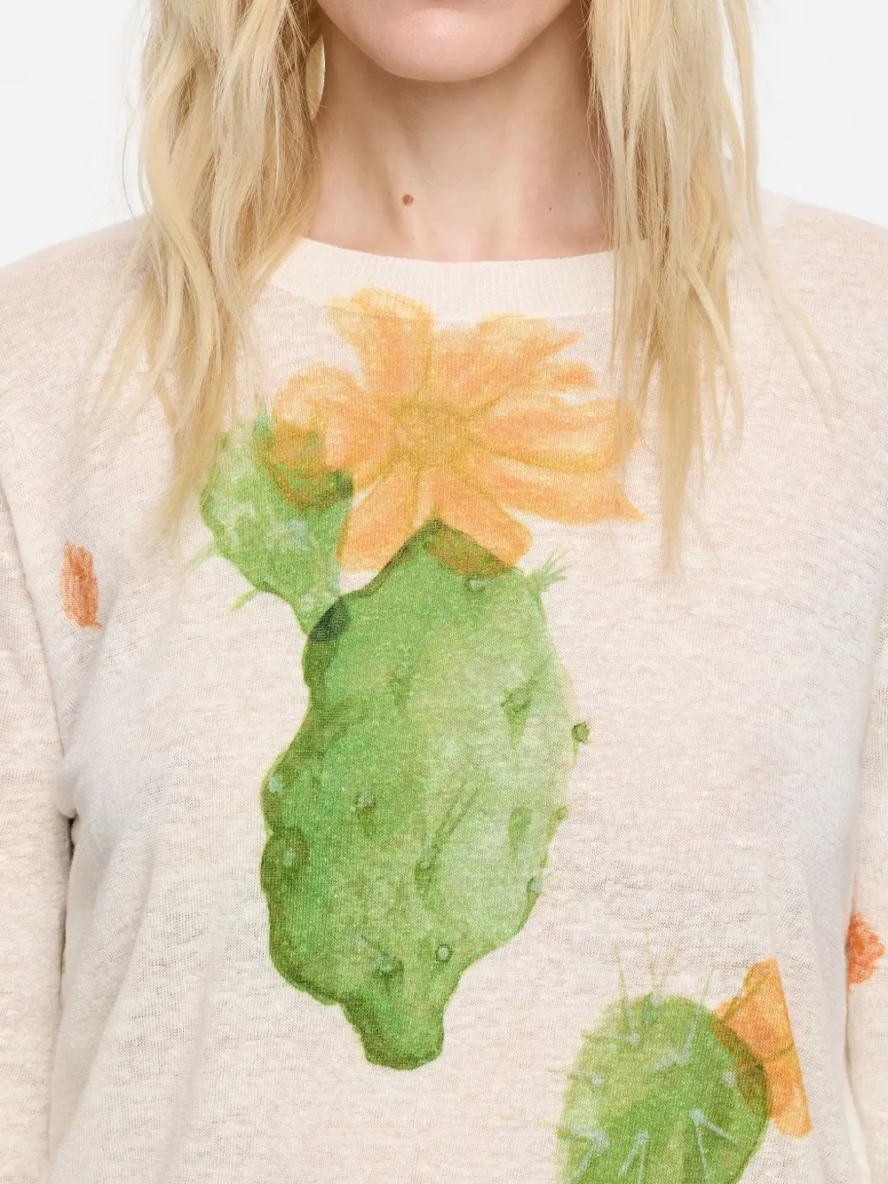 BIMBA Y LOLA CACTUS-PRINT LINEN JUMPER