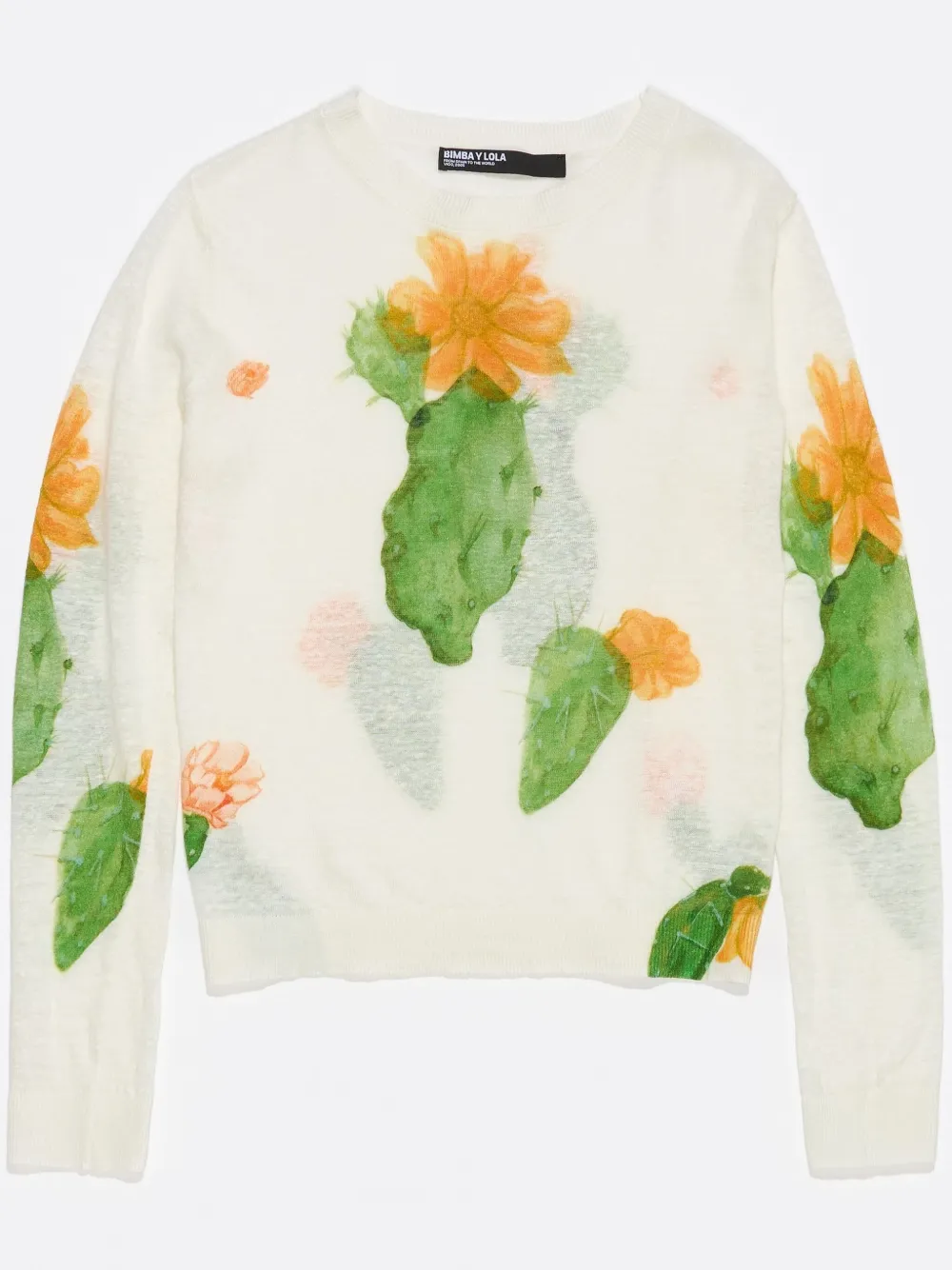 BIMBA Y LOLA CACTUS-PRINT LINEN JUMPER