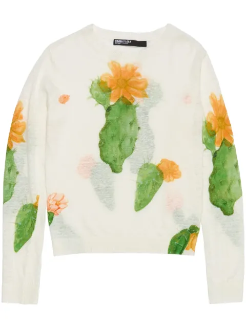 Bimba y Lola Cactus-print linen jumper