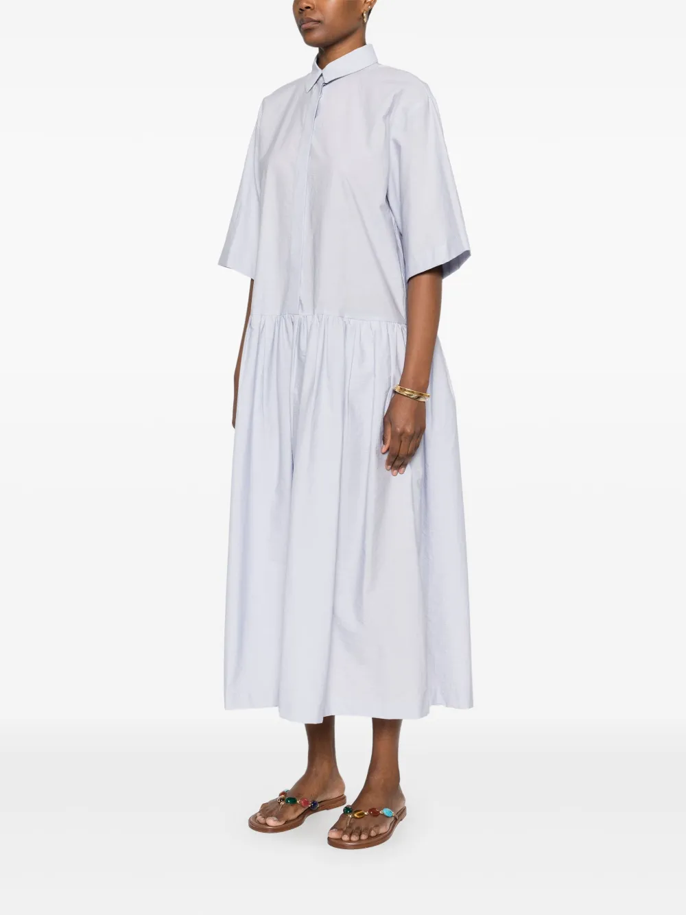 Fabiana Filippi Popeline midi-jurk Blauw