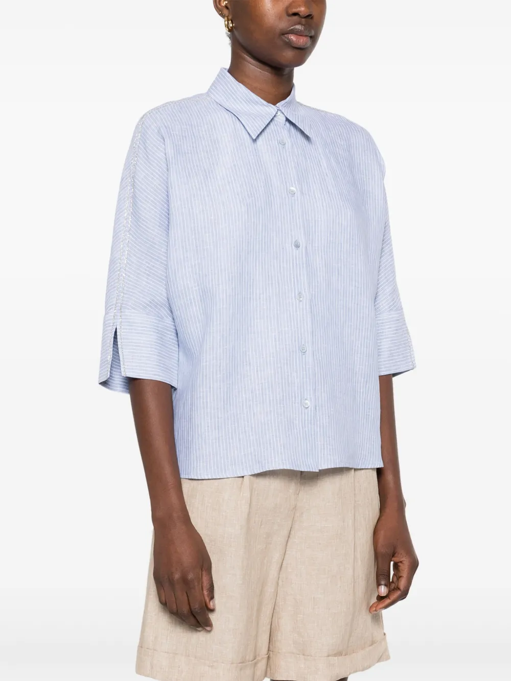 Peserico Gestreept blouse Blauw