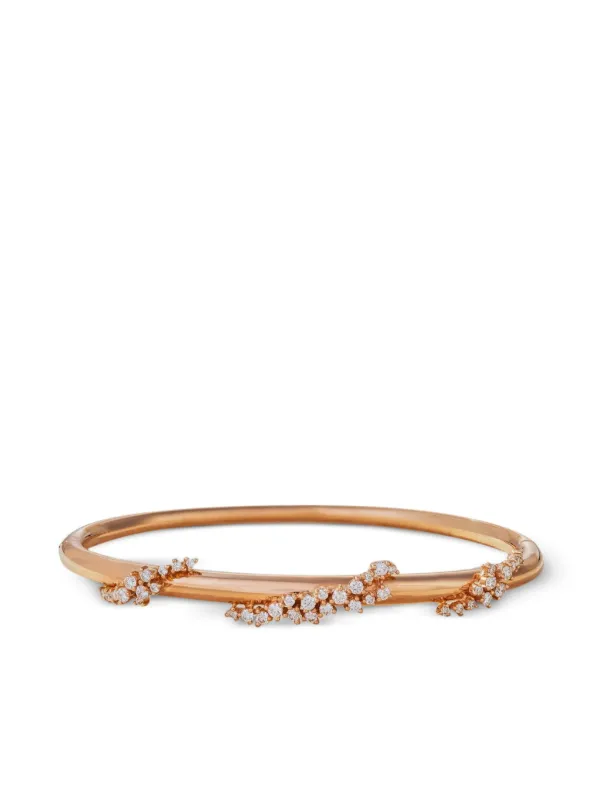Ananya 18K Rose Gold Scatter Diamond Bangle in Pink