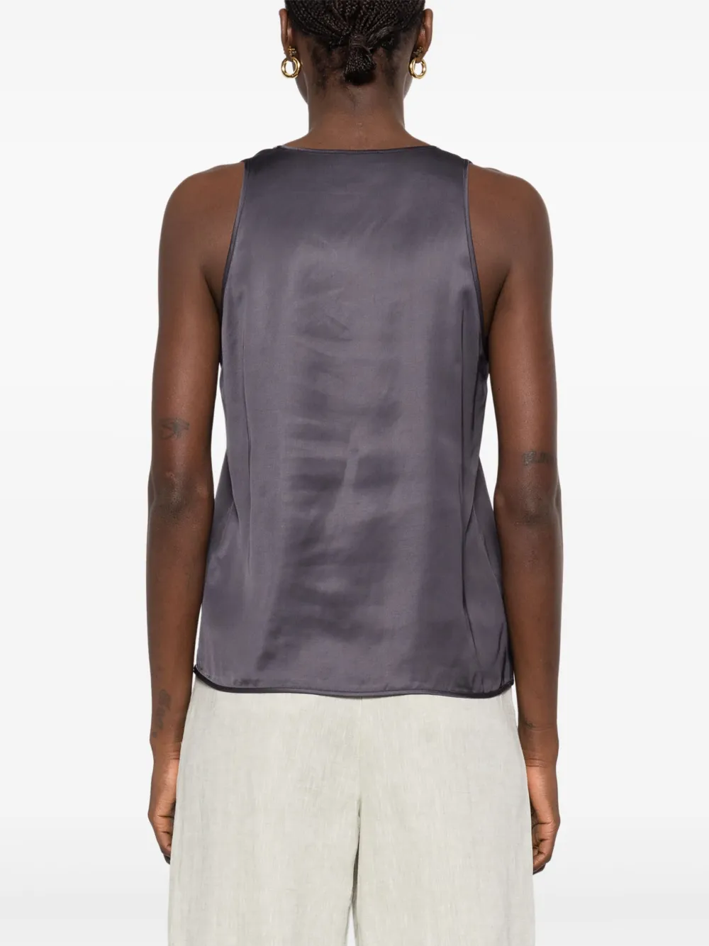 Peserico Tanktop met kralendetail Grijs