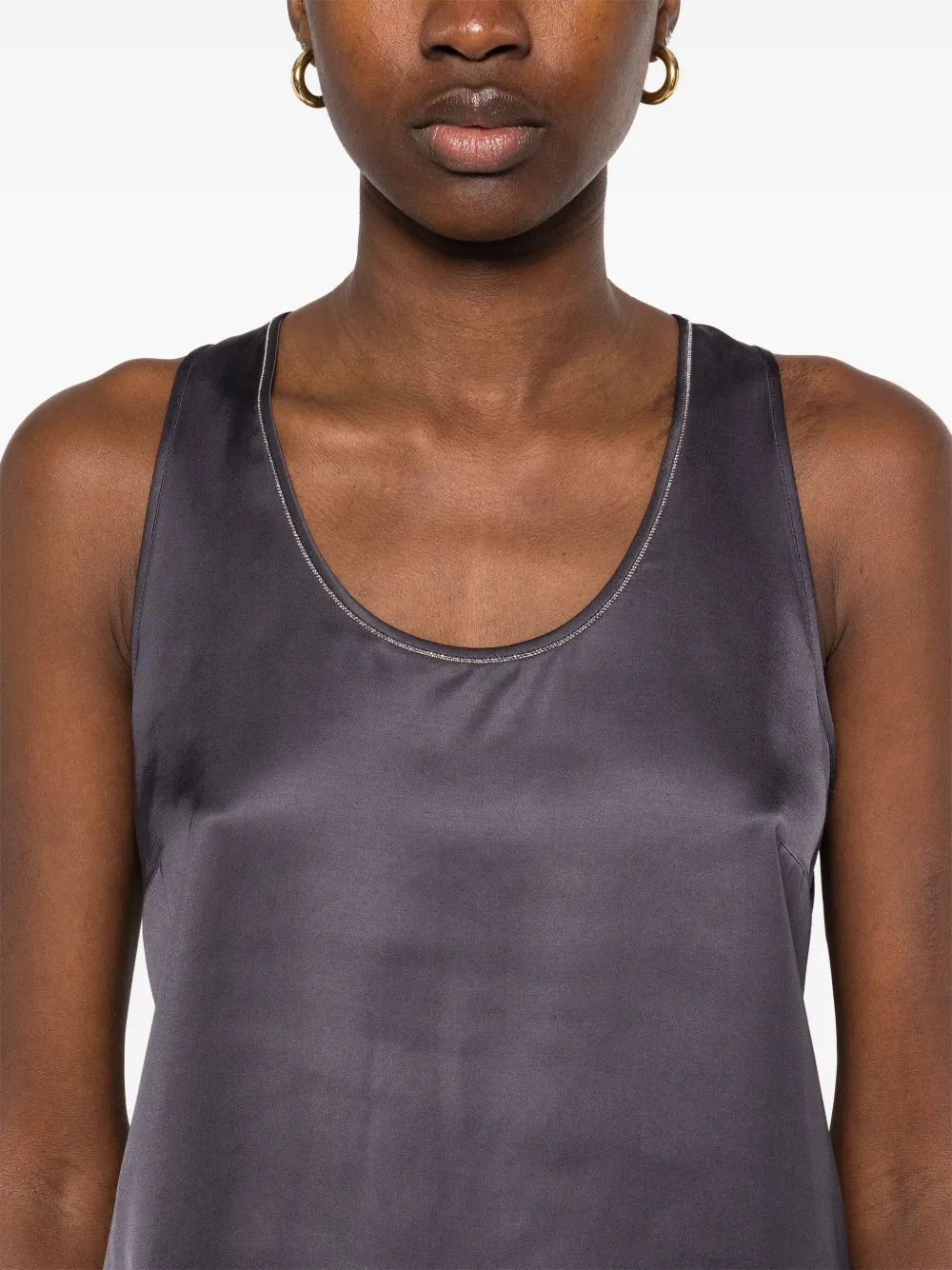 Peserico Tanktop met kralendetail Grijs
