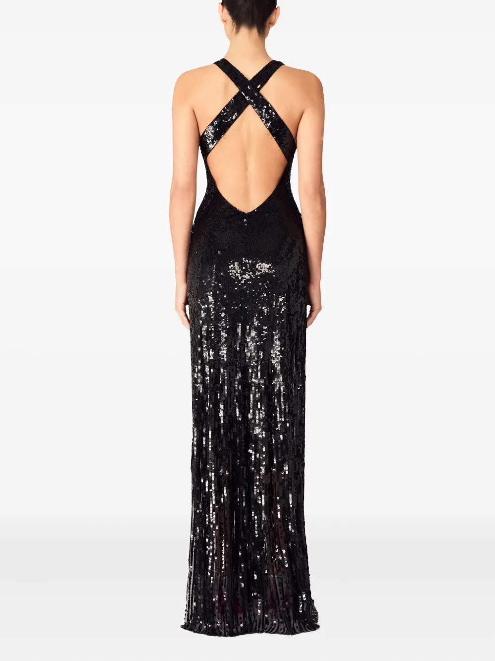 Shop Jenny Packham Night Fever Maxi Dress In Black