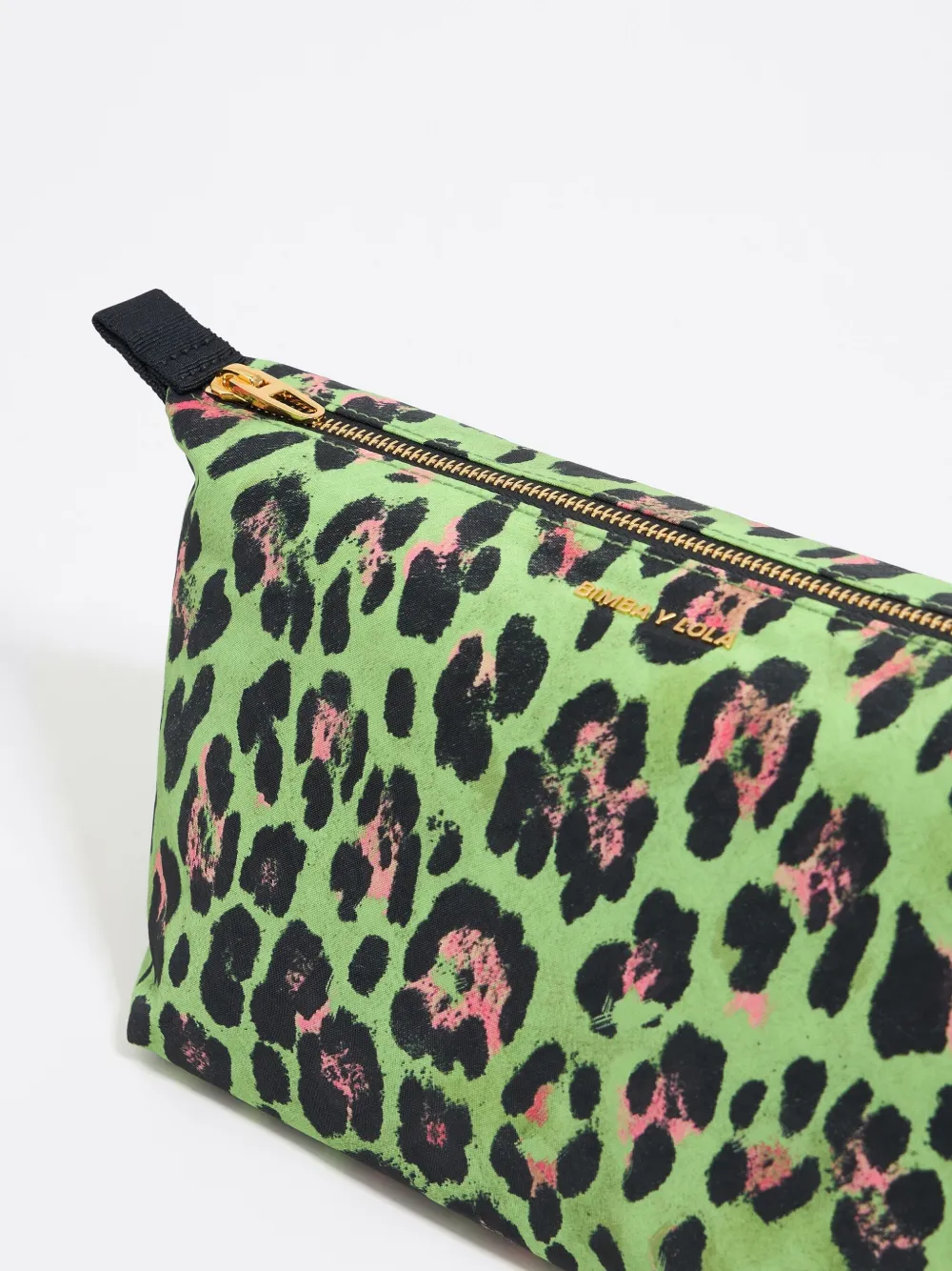 Bimba y Lola Grote make-up tas met dierenprint Groen