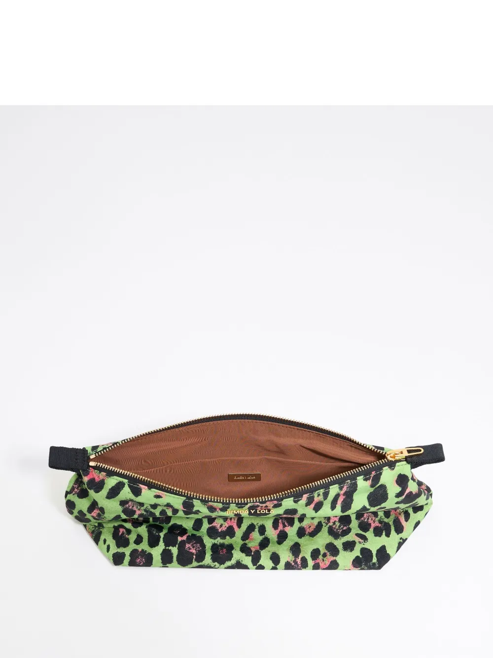 Bimba y Lola Grote make-up tas met dierenprint Groen