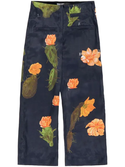 Bimba y Lola Cactus-print straight trousers