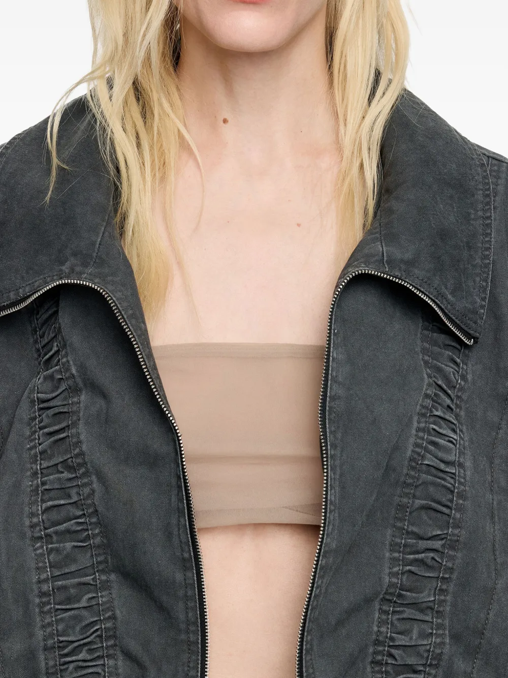 Bimba y Lola Oversized jas met ruches Zwart