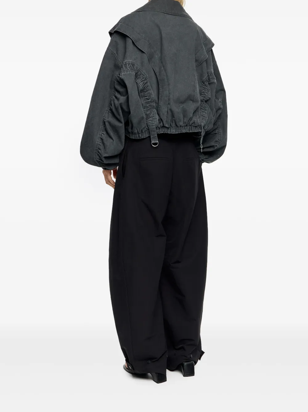 Bimba y Lola Oversized jas met ruches Zwart