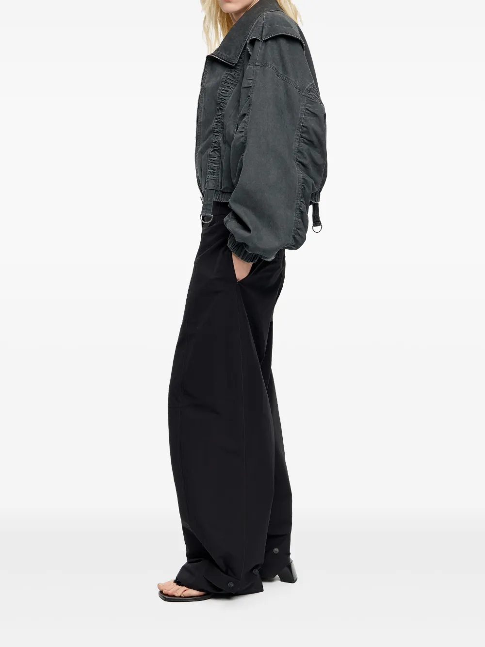 Bimba y Lola Oversized jas met ruches Zwart