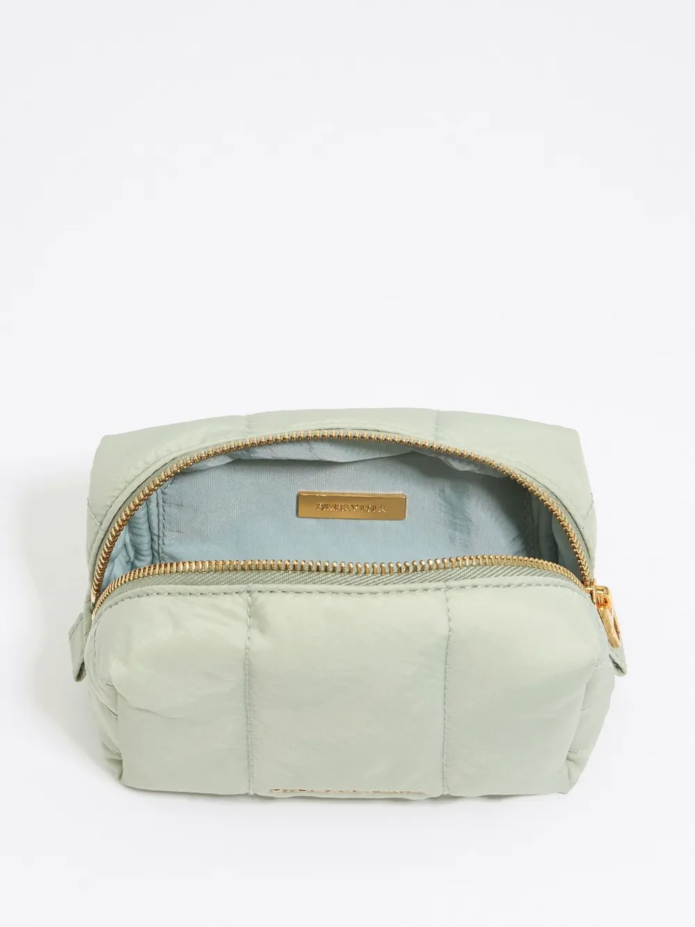 Shop Bimba Y Lola Small Quilted Cosmetic Pouch In Green