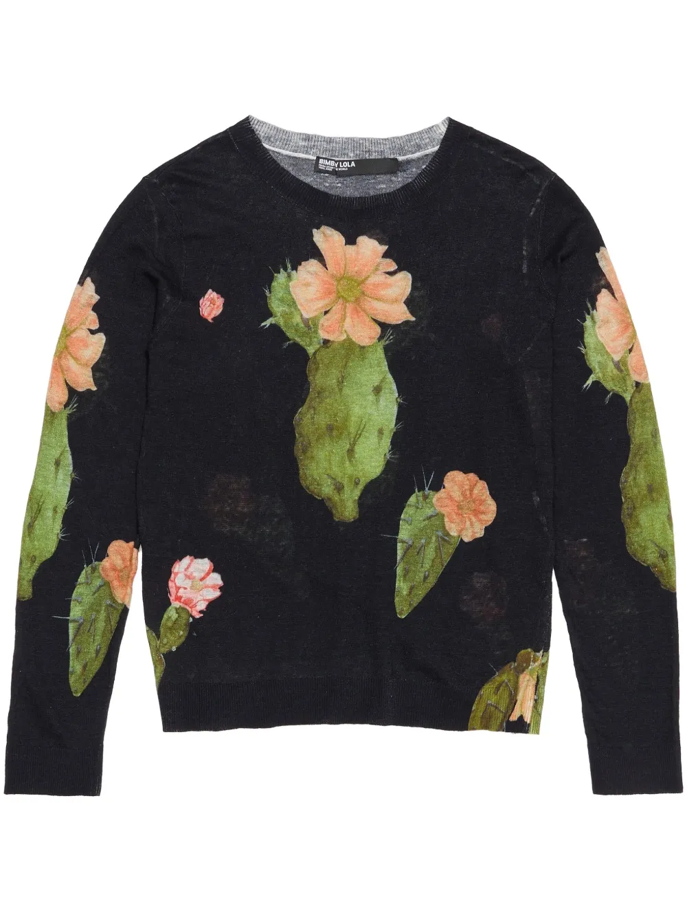 Cactus-print linen jumper