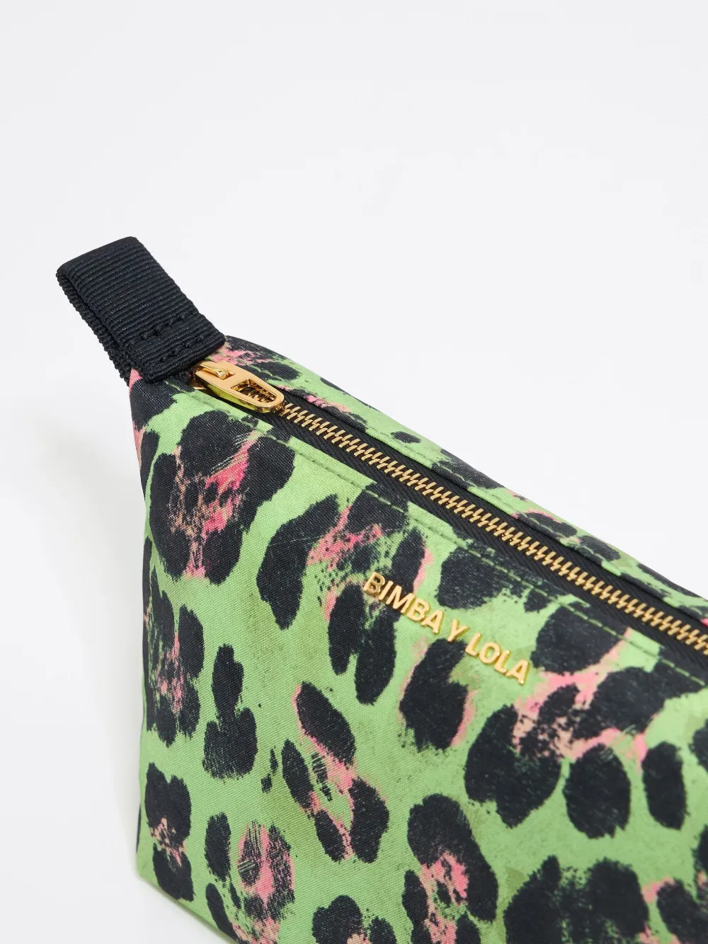 Bimba y Lola Make-up tas met luipaardprint Groen